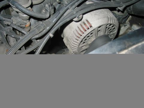 1996 Ford Crown Victoria - Engine bay view showing an alternator and associated wiring harnesses.