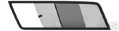 1993 Ford C-350 (Centurion Conversions) - This is a sliding window assembly with tinted glass panels and a black rubber frame, likely for a van or RV.