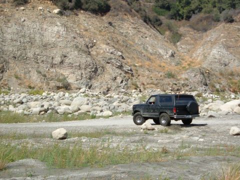 1981 Ford Bronco - This 1981 Ford Bronco navigates a rocky terrain, its spare tire mounted on the rear.