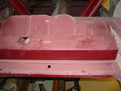 1969 Ford Torino - Trunk floor extension for staggered shock mounting holes on '69 Torino.