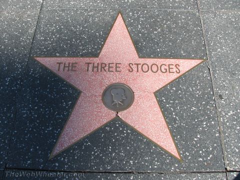 1968 Ford Mustang - A star on the Hollywood Walk of Fame honors The Three Stooges with their name and a film camera emblem.