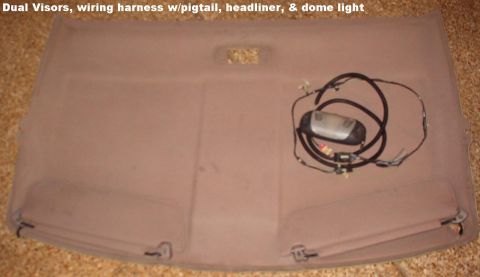1983 Ford Bronco - SOLD Rare Dual Visors from a '95 XLT Bronco, including wiring, headliner, & black dome light Ships as 15 lbs 56x38x6"