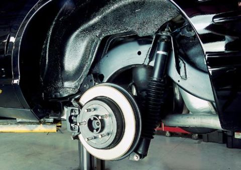 1996 Mercury Grand Marquis - 03+ panther rear suspension components - as viewed from wheel well