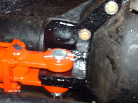 1990 Ford F-150 - Close-up of an automotive steering component, likely part of a modification.
