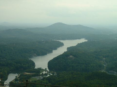 1995 Ford Bronco - view of lake lure from chimney rock.
