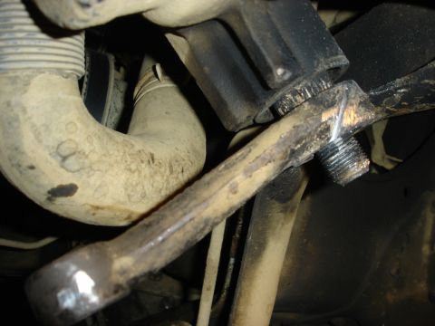 1996 Ford Bronco - Pitman Arm gave me trouble. This thing was on there good. I ended up carfully cuting it off with a sawzall.