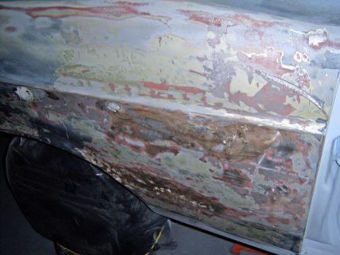 1967 Ford Ranchero - need to strip this panal and try and save it, it was pretty bashed in at one time, there is a brow just below the b-pillar and another brow…