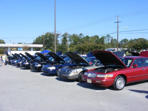 1997 Mercury Grand Marquis - The Panther lineup at the show.