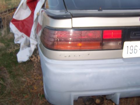 1994 Ford Probe - Close-up of a car's rear bumper and taillight, with a partial license plate visible.
