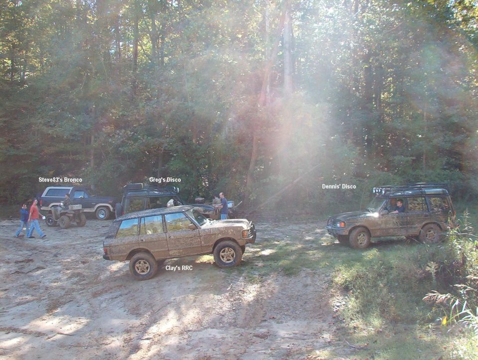 The gang...  There were a few other 4-wheelers with us.

This is just after Greg went ballistic - I think Austin is carrying a roll of TP from cleaning out his pants.