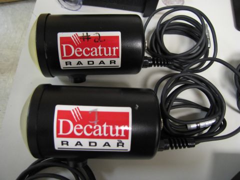 1991 Ford LTD Crown Victoria - Two Decatur Radar units are shown, each with a red and white label indicating the brand and model.