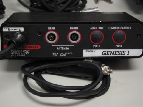 1991 Ford LTD Crown Victoria - Rear view of a Genesis I radar detector unit with various connection ports labeled.