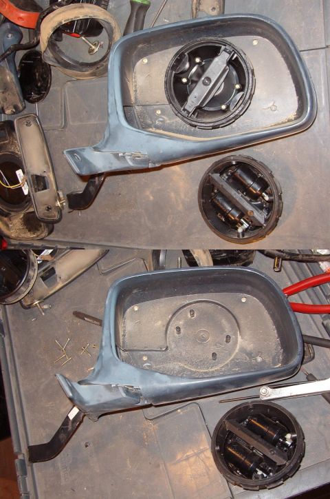 1983 Ford Bronco - The donor mirror is disassembled similarly. After disassembly, all the parts can be cleaned & the visible black plastic painted (or not).