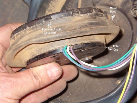 1983 Ford Bronco - For power mirrors, install the boot onto the motors as shown. Then insert the wires and install the cap with the wires in the guides. If th…