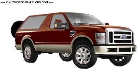 1993 Ford Bronco - This Ford SUV features a two-tone paint scheme and a rear-mounted spare tire, captured in a 3/4 front perspective.