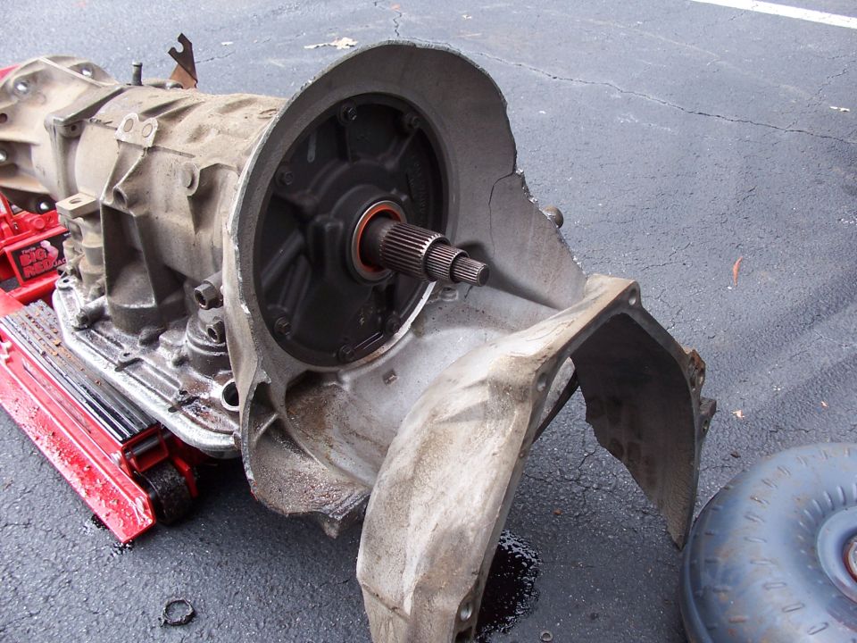 Transmission and torque converter on the ground