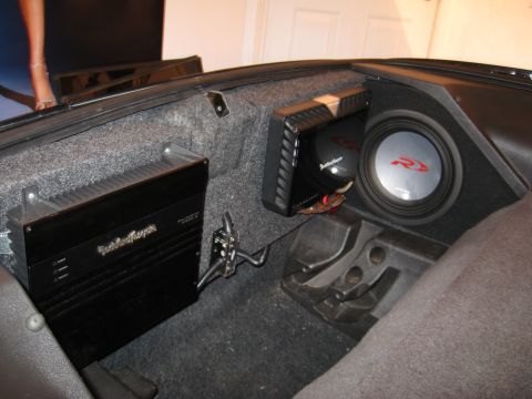 2002 Pontiac Trans Am - Custom car audio installation Rockford Fosgate amplifiers and an Alpine subwoofer.