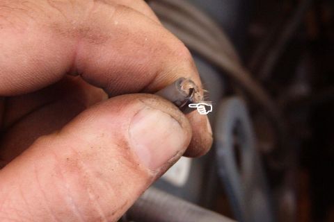 1983 Ford Bronco - Fold the conductor over the end of the insulation and insert it into the clamp end of the terminal so it presses into the bottom of the cha…