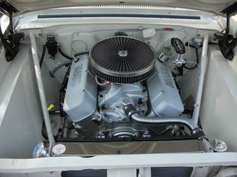1998 Ford Crown Victoria - Custom V8 engine with "BRODIX" valve covers and chrome air cleaner in a clean engine bay.