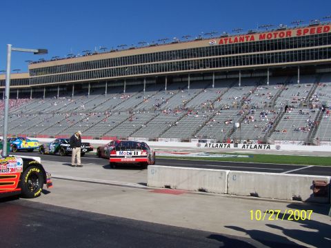 1979 Ford F-150 - Several race cars are positioned on the track at Atlanta Motor Speedway on October 27, 2007.