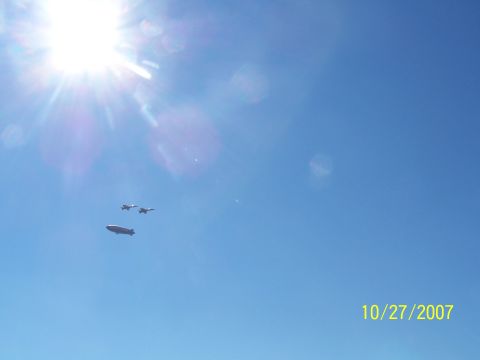 1979 Ford F-150 - A blimp and two fighter jets are visible in the sky on October 27, 2007.