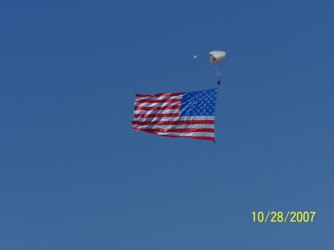 1979 Ford F-150 - A skydiver carries a large American flag through the air on October 28, 2007.