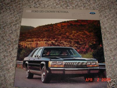 1989 Ford Crown Victoria LTD - Brochure for the 1989 Ford LTD Crown Victoria, a black sedan in a scenic outdoor setting.