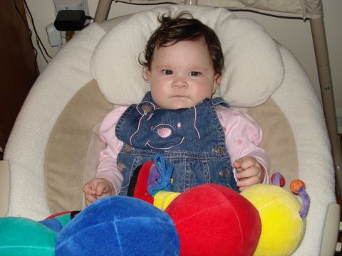 2000 Ford Crown Victoria - Baby in a swing with plush toys.