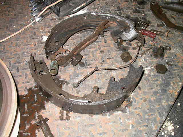 Mangled brake parts