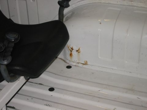 1985 Subaru Brat - Passenger-side inner wheelarch rot. Not too horrible (they all have it to some degree), but wait until you see the next photo.