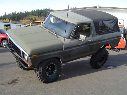 1978 Ford Bronco - This modified 1978 Ford Bronco is shown with a lifted suspension and tires.