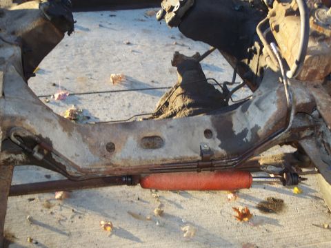 1979 Ford F-150 - The frame and suspension components of a 1973 Ford F-150 truck are shown, not a 1979 model as claimed.