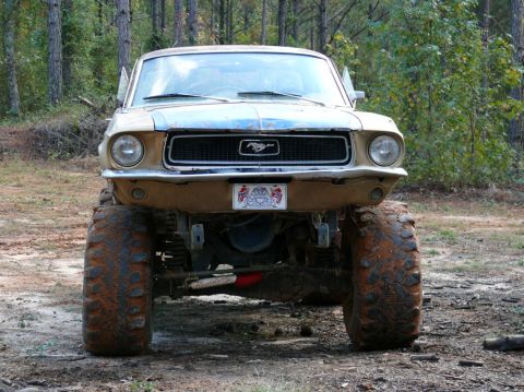 1988 Ford Bronco - This heavily modified Ford Mustang features oversized tires and a lifted suspension, ready for off-road adventures.