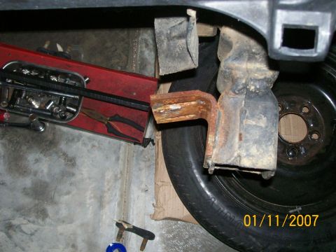1996 Ford Bronco - Spare tire and a red toolbox with tools are visible in this close-up shot.