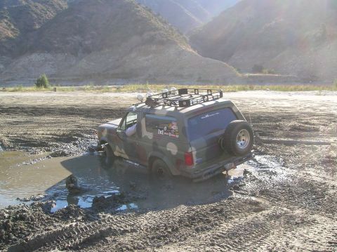 1985 Ford Bronco - first stuck of the day.