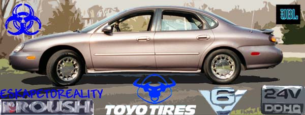 Tan 1996 Ford Taurus sedan, side view