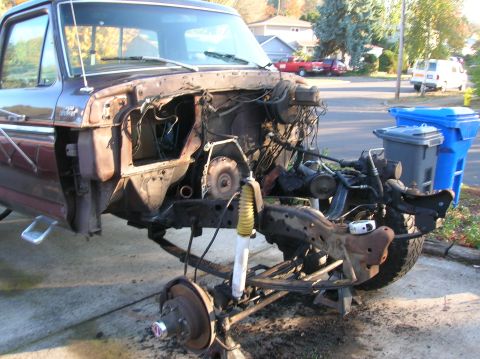 1978 Ford F-250 - You can see the 15 plus pounds of grease that we scraped off the frame laying on the ground. This motor needed help bad.