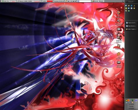 1996 Ford Taurus - Desktop wallpaper features abstract digital art with system icons visible on the right.