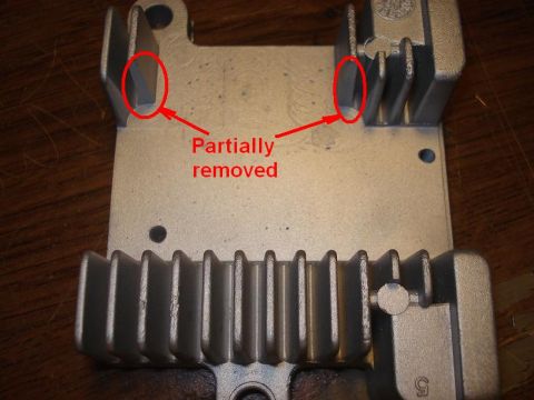 1986 Ford Bronco - I got a heat sink from a '94. After sand blasting I removed 7 fins and partially another 2