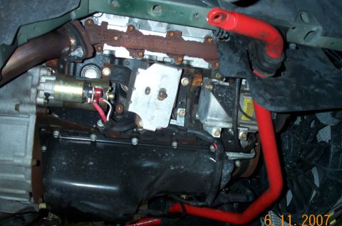2001 Ford Mustang - passenger side OEM exhaust manifold in place