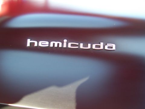 1973 Ford Mustang - The 'Hemicuda' badge is visible on the car's dark-colored exterior.