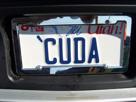 1973 Ford Mustang - The license plate reads 'CUDA', suggesting it is not a 1973 Ford Mustang.