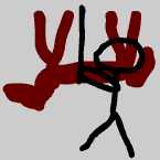 1991 Ford Probe - A stick figure appears to be interacting with a large, abstract red form.