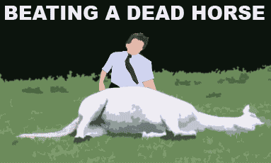 1991 Ford Probe - Meme depicting a man over a dead horse with text 'BEATING A DEAD HORSE'.