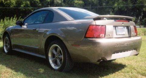 2002 Ford Mustang - Rear, driver-side shot.