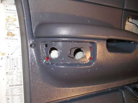 2001 Ford Crown Victoria - I used a 1" hole saw for the initial removal.