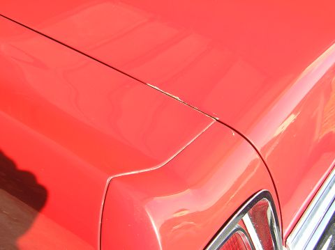 1967 Ford Galaxie - Trunk lid rubs slightly here. Some of the paint has rubbed off over time from opening and closing the trunk.