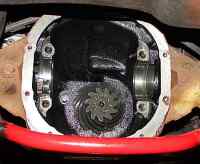 1996 Ford Bronco - Close-up view of a vehicle's differential housing, showing internal gears.