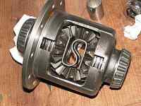 1996 Ford Bronco - Close-up view of a vehicle differential, showing internal gears and housing.
