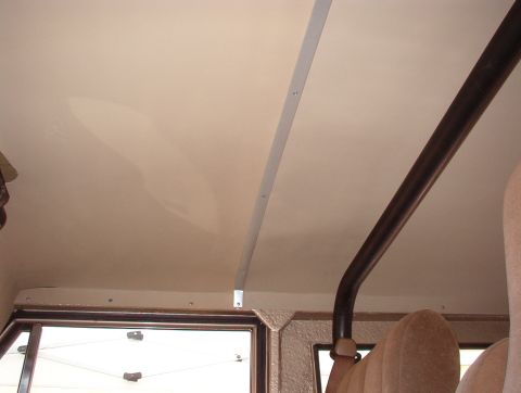 1975 Ford Bronco - The headliner is painted & installed. This is an aftermarket one, and its quality leaves something to be desired. It's shipped rolled, and…